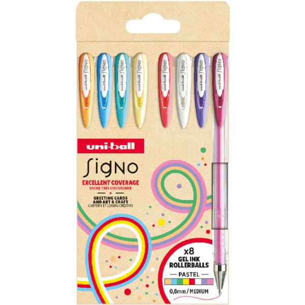 Uni-Ball Signo UM-120AC 0,8mm Gel 8 stk Pastel