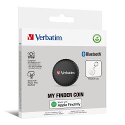 My Finder Coin Bluetooth Item Finder, Black 1 pack