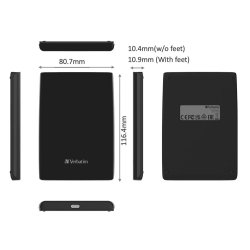 Store n Go Slim Portable SSD USB 3.2 Gen1 USB-C 1TB, Black
