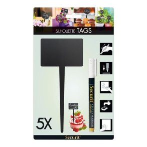 Securit Silhouette Chalkboard Tags 5 stk