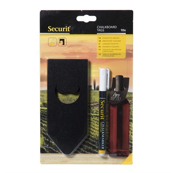 Securit Bottle Tag Chalkboard 10stk