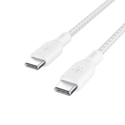 100W USB-C to USB-C Braided Cable 3M, White