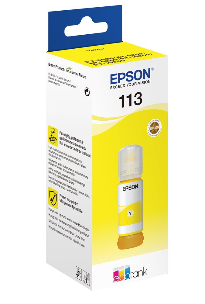 113 EcoTank Pigment Yellow ink bottle