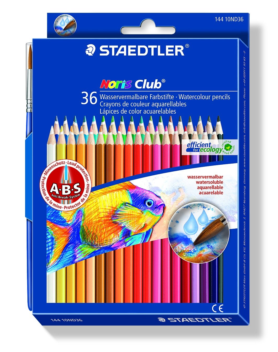 Noris Club aquarelle farveblyant 36 farver+pensel