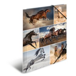 A4 elastikmappe pap,  "HEST"