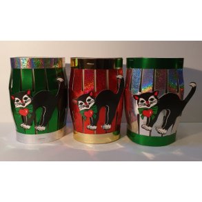 Fastelavnstnde i Pap med kat hjde 12cm 1 stk.