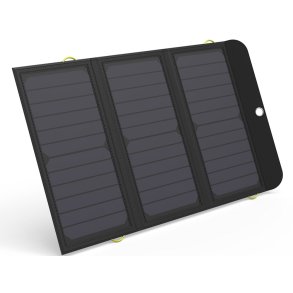 21W Solar Charger 2xUSB+USB-C, Black