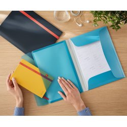 3-klap elastikmappe Cosy PP A4 bl