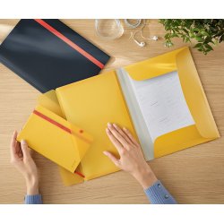 3-klap elastikmappe Cosy PP A4 gul