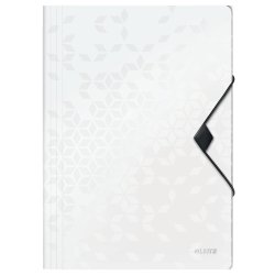 3-klap elastikmappe WOW PP A4 hvid