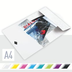3-klap elastikmappe WOW PP A4 hvid