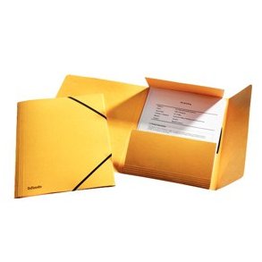 3-klap elastikmappe A4 gul