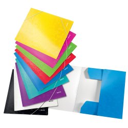 3-klap elastikmappe WOW pap A4 rd