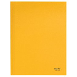 3-klap mappe recycle karton A4 gul