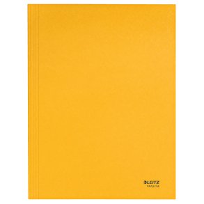 3-klap mappe recycle karton A4 gul