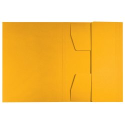 3-klap mappe recycle karton A4 gul