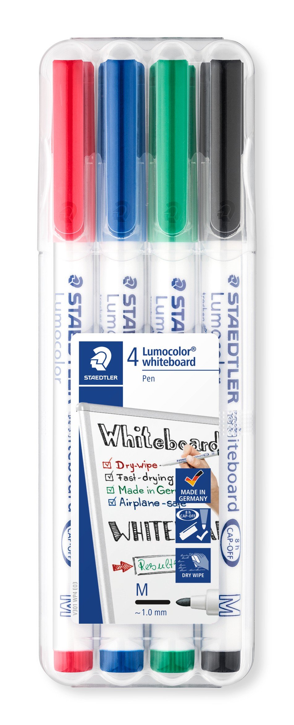 Lumocolor whiteboard pen 1mm st 4stk