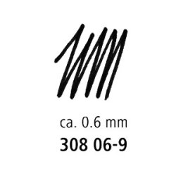 Pigment liner 308 06-9 0.6 mm, sort