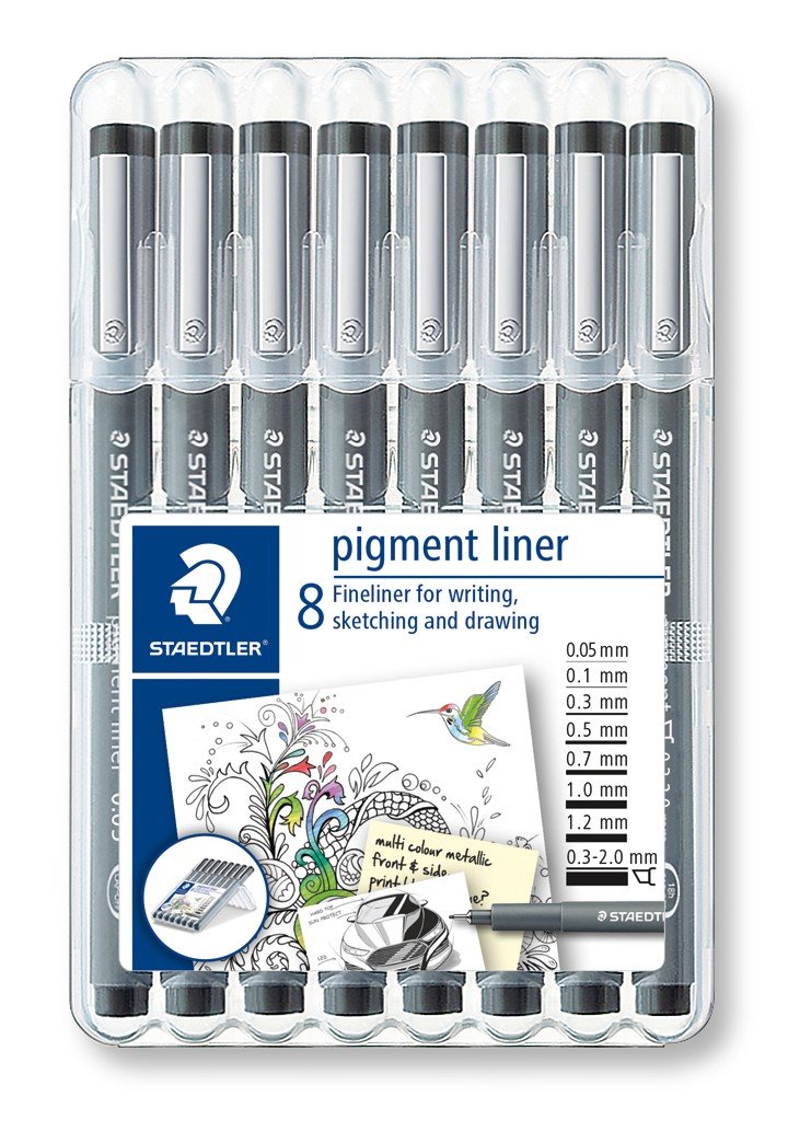 STAEDTLER pigm liner 8 stk. ass st