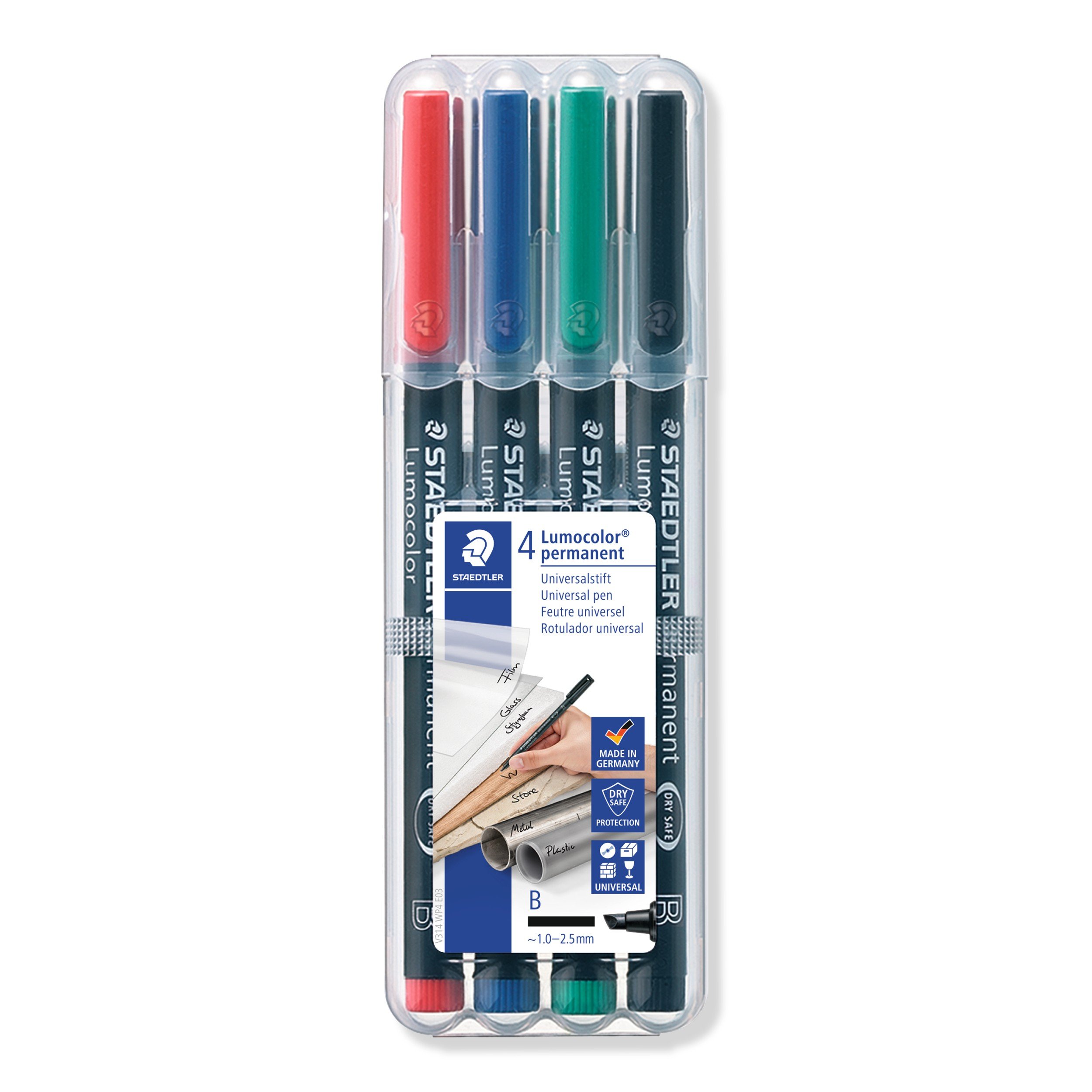 Lumocolor&reg; permanent pen 314 WP4, 4 farver