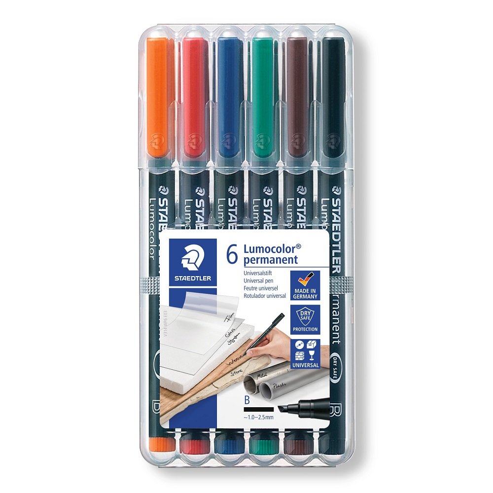 Lumocolor&reg; permanent pen 314 WP6, 6 farver