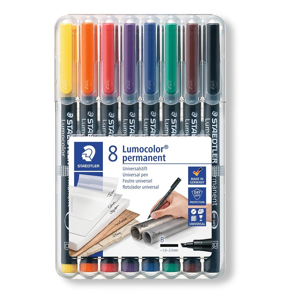 Lumocolor&reg; permanent pen 314 WP8, 8 farver