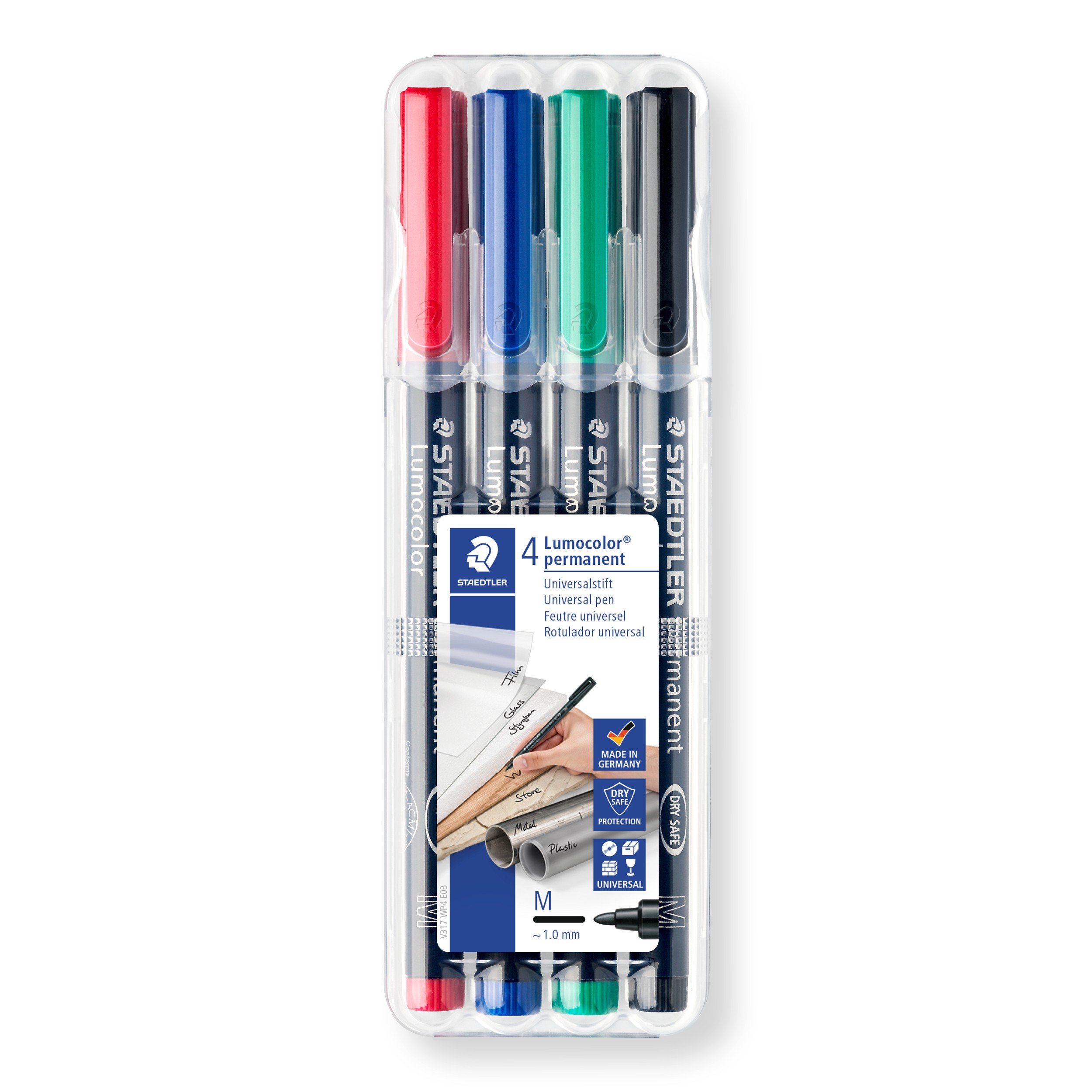 Lumocolor&reg; permanent pen 317 WP4, 4 farver