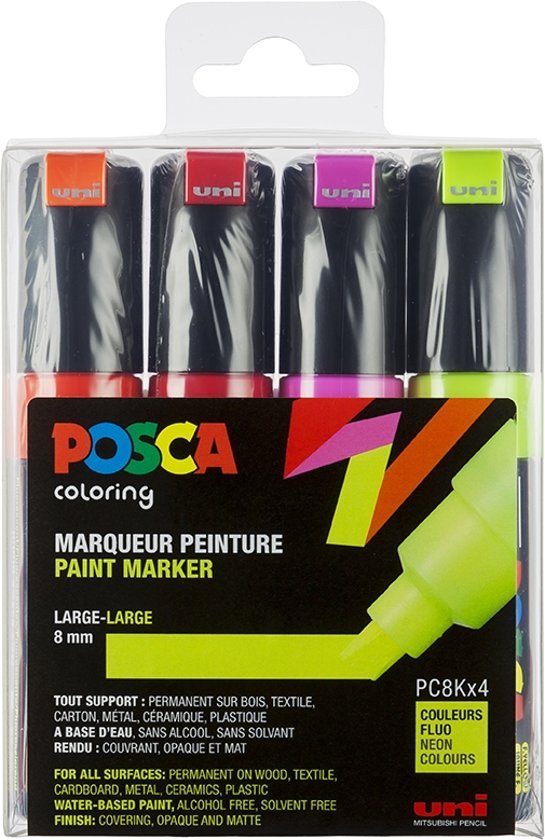 Uni Posca PC-8K Neon 4stk