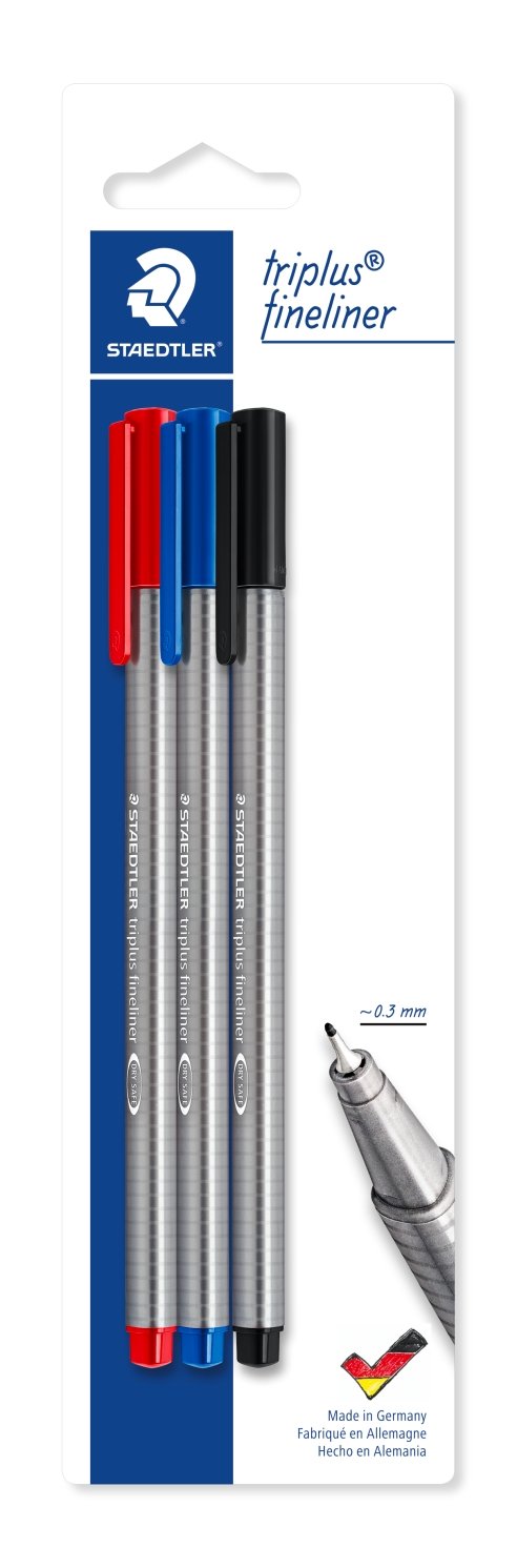 Triplus Fineliner 03 mm. assorterede 3 stk.