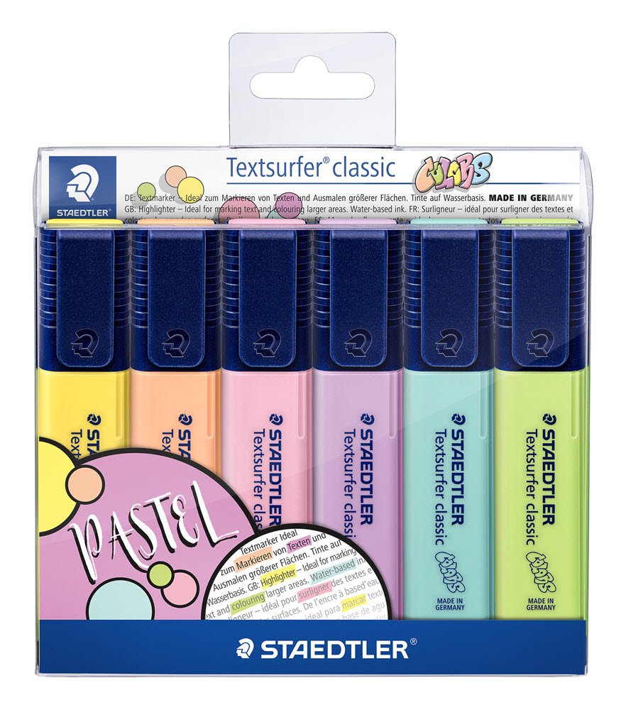 Staedtler Textsurfers Classic Pastel 6 ass