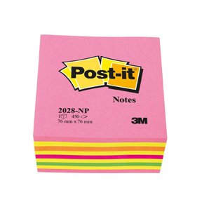 Post-it Notes kubusblok 76x76 neonpink