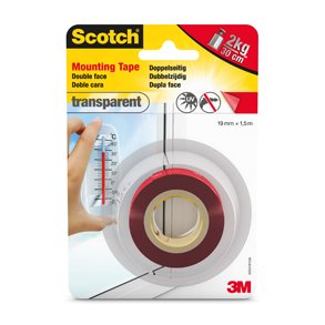 Scotch Transparent monteringstape 19mmx1,5m