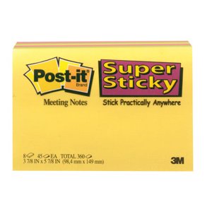 Post It SS Notes 98,4x149 Meeting neon 4stk