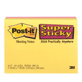 Post It SS Notes 149x200 Meeting neon 4stk