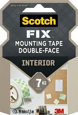 Scotch Dobbeltklbende Tape t/ Indendrs 19mmX1,5m