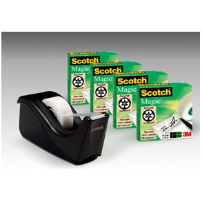 borddispenser sort+4rl tape 19mmx33m