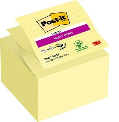 3M Post-It SS Z-fold 101x101mm lin. gul