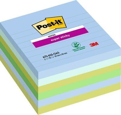 3M Post-IT Super Sticky 101x101 Lin Oasis 6stk