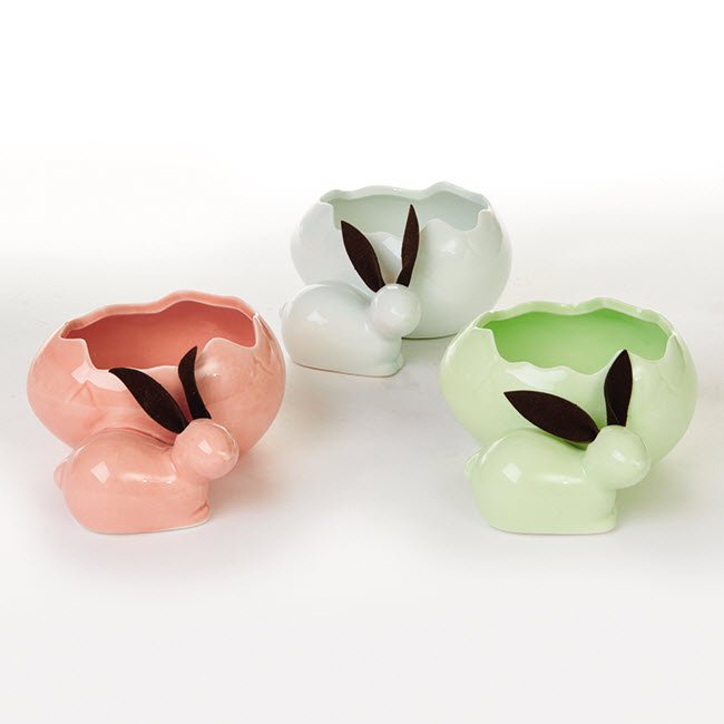 Glaseret porcelns g hare med lderrer 5x11cm