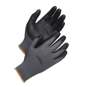 Nitrildyppet nylonhandske P30-106 Gr/Sort Str. 10