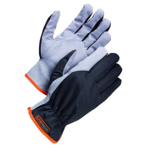 Montagehandske i kunstlder A100 Gr/Sort Str. 9