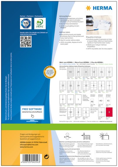 HERMA Labels Premium address A4 38.1x21.2 (100)