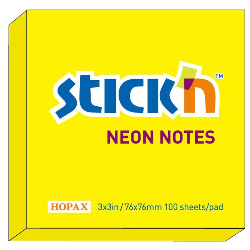 Blok Neon Gul 76x76 12 stk