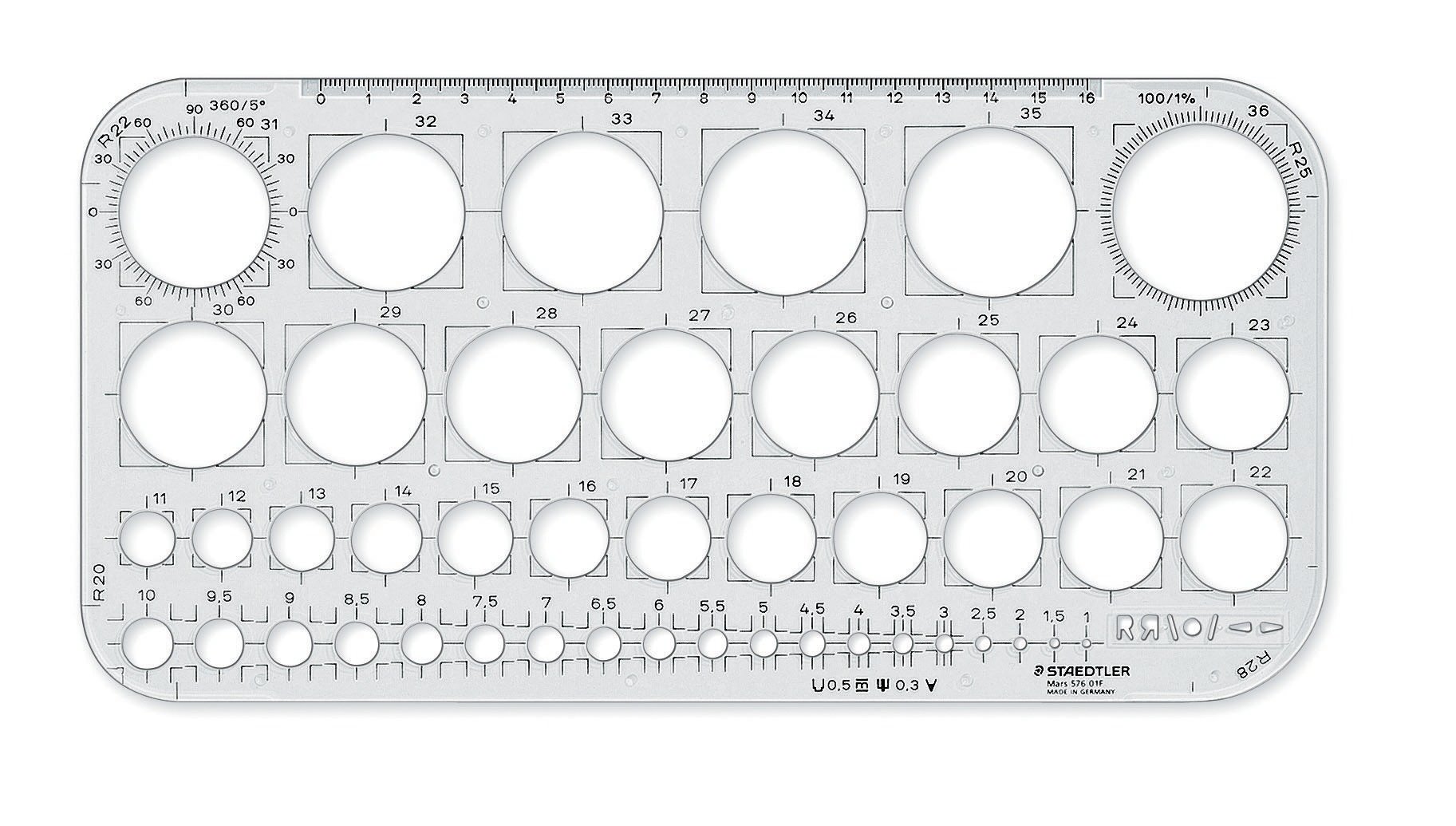 Mars&reg; cirkel lineal 576 01 F, til cirkler 1-36 mm