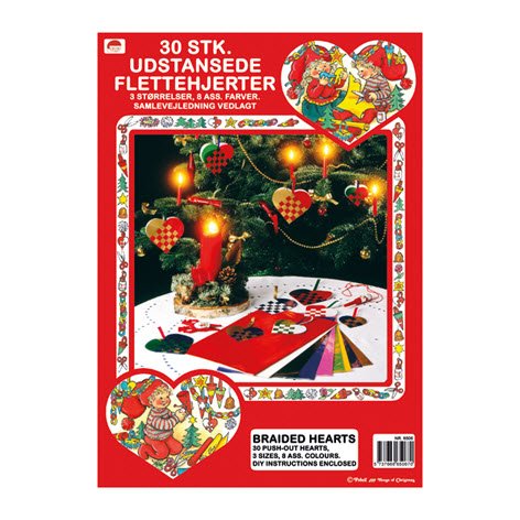 Udstansede Flettehjerter 30stk