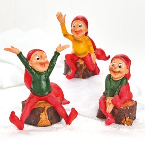 Poly. Bramming nisse p stub 19CM, 3 ASS.