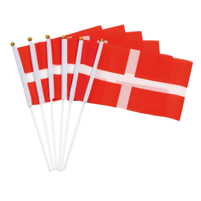 Danmark Flag p pind 6 stk. 14 cm