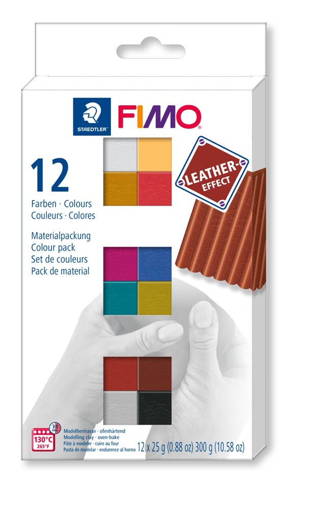 Fimo Leather Effect Farvest 12 Farver