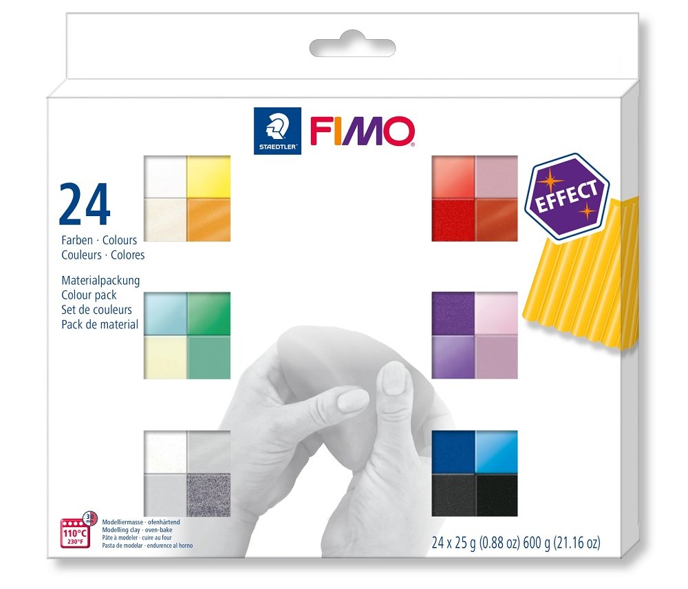 Fimo Effect Farvest 24 Farver 25g.