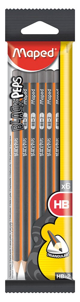 Maped Blyanter Sort HB 6 stk